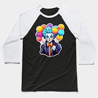 Clown Halloween Illustration Baseball T-Shirt